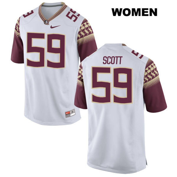 Women's NCAA Nike Florida State Seminoles #59 Brady Scott College White Stitched Authentic Football Jersey SLK7569GE